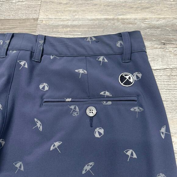 Puma x Arnold Palmer Umbrellas Blue Mens 32 AOP Performance Chino Golf Shorts - Picture 3 of 10